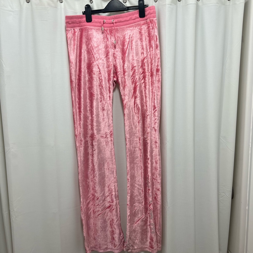 Genuine Y2K Pink crushed Velvet Lounge Pants